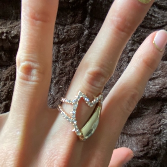 ALEXIS BITTAR• NEW Rose & Yellow Gold Crystal Abstract Thorny Crystal Tulip Ring - Picture 13 of 15